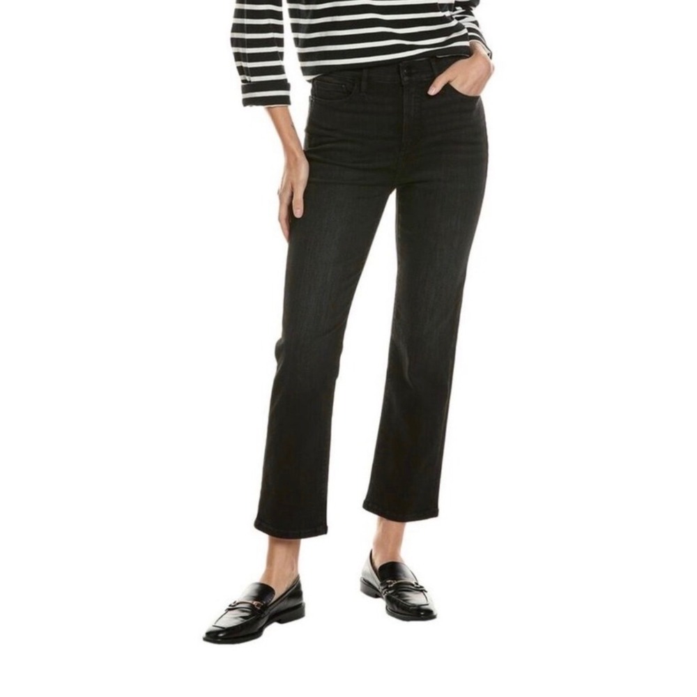 FRAME Le High Straight Jeans Tilt Faded Black Denim 31 OPLHST292